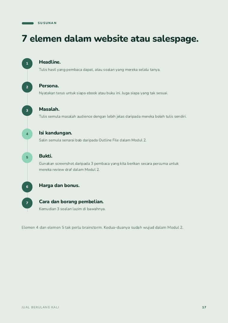 Muka surat 17 — 7 elemen dalam salespage